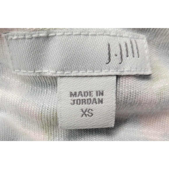 J Jill Dress Womens XS Blue Floral Short Sleeve Layered Overlay Back Buttons - Picture 2 of 15